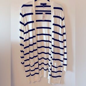 Lane Bryant Cardigan - black and white stripes- size 18/20